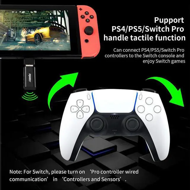 Alt view image 3 of 4 - Controller PC Wireless Adapter USB Receiver Bluetooth-Compatible 5.3 Gamepad Converter Controller Adapter for Controller
