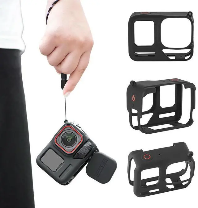 Alt view image 2 of 4 - For Ace Pro 2 Silicone Case Anti-Scratch Protective Shell Frame Case Lens Cap for Ace Pro 2 Action Accessories