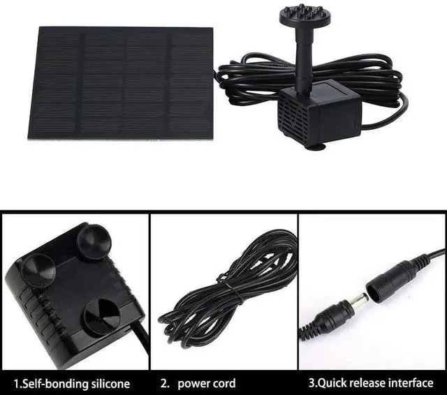 Alt view image 3 of 4 - 1.5W Solar Fountain Pump with 6 Nozzles Solar Fountain with Panel Water Pump Energy Saving 200L/H for Outdoor Fish Tank Aquarium