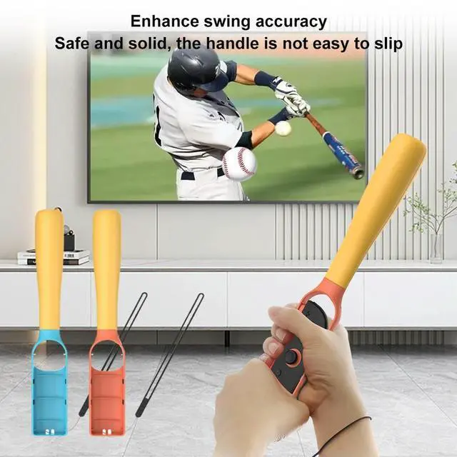 Alt view image 2 of 4 - For NS2 OELD Adjustable Gamepad Racket with Safety Rope Ergonomic Grip Baseball Bat Wear Resist Compatible with Sports Games