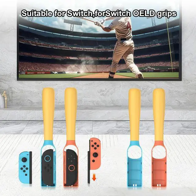 Alt view image 4 of 4 - For NS2 OELD Adjustable Gamepad Racket with Safety Rope Ergonomic Grip Baseball Bat Wear Resist Compatible with Sports Games