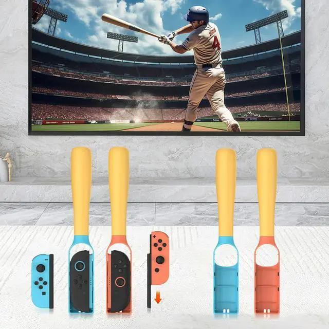 Alt view image 3 of 4 - For NS2 OELD Adjustable Gamepad Racket with Safety Rope Ergonomic Grip Baseball Bat Wear Resist Compatible with Sports Games