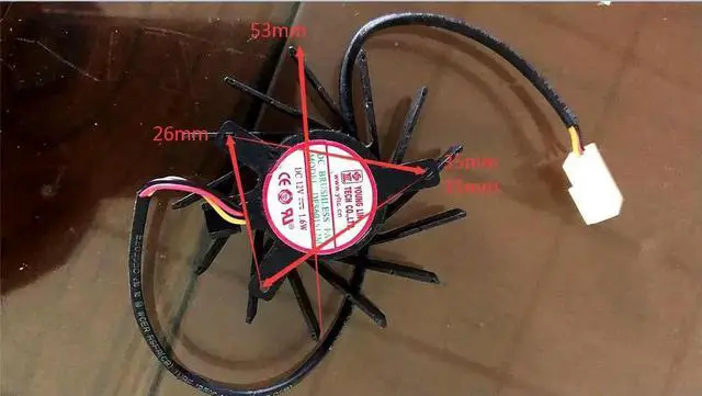 Alt view image 2 of 3 - DFS601512M 12V 1.6W FAN for 3pin Video card cooling fan 35x35x26mm 53mm DFS801812M 12V 0.35A 8018mm