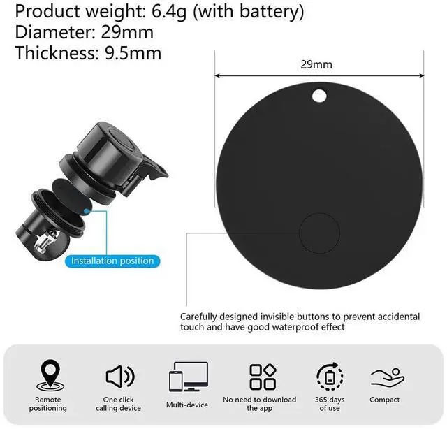 Alt view image 3 of 4 - Bicycle Bell for AirTag Bike Mount GPS Tracker Anti-Theft Hides for Air Tag Under Bike Bell Bike Mount Bicycle Bell