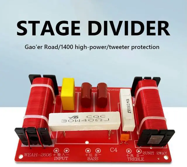 Alt view image 2 of 4 - 400W Frequency Divider Treble Bass 2 Ways Speakers Filter Frequency Divider High Power 3200Hz for DIY Home Audio Systems