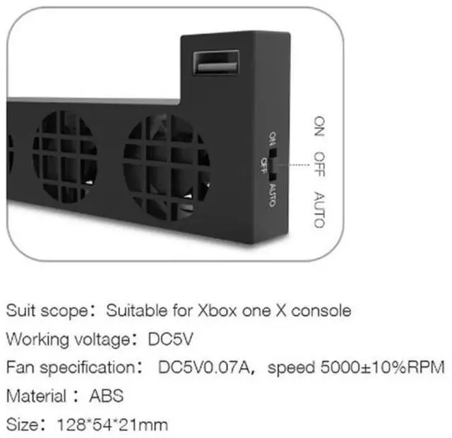 Alt view image 2 of 4 - Portable USB Cooling Fan for Xbox One X Console External 3 Fans