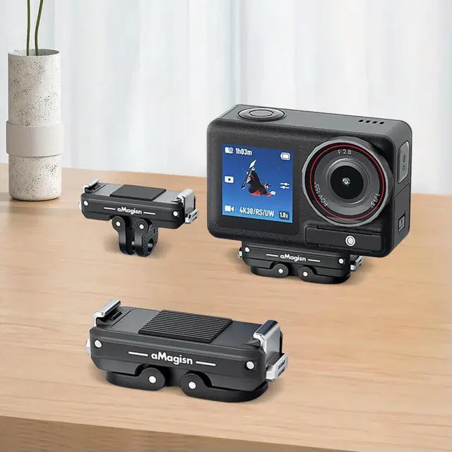 Alt view image 3 of 4 - Camera Expansion Bracket 2-Prong & 1/4 Thread Camera Quick Release Base Expansion Adapter for OSMO Action 5 Pro/4/3