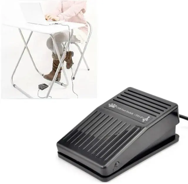 Alt view image 2 of 4 - Video Game PC Hands Free Footswitch with 2M Cable Foot Controller Pedal Switch Game Control Action HID for PC Computer Games