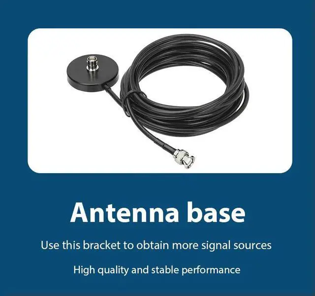 Alt view image 2 of 4 - RG58 BNC Magnetic Female Base Portable BNC Female Magnetic Mount Base 5 Meters for Two Way Radio for Wireless Microphone