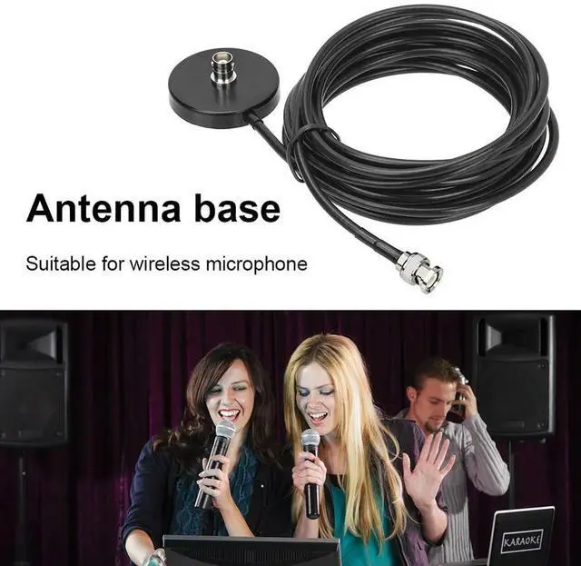 Alt view image 3 of 4 - RG58 BNC Magnetic Female Base Portable BNC Female Magnetic Mount Base 5 Meters for Two Way Radio for Wireless Microphone