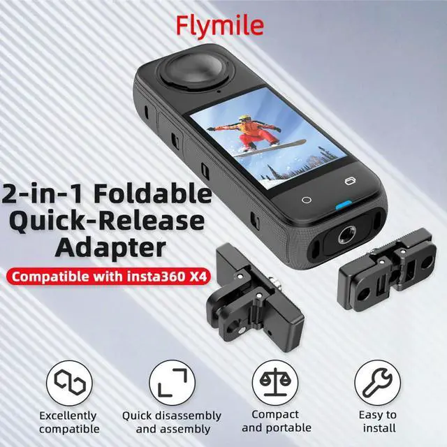 Alt view image 3 of 4 - Magnetic Quick Release Base with 1/4 Threaded Port Magnetic Adapter Mount Foldable Quick Release Bracket for X4 Camera