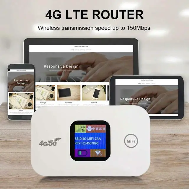 Alt view image 3 of 4 - 4G LTE Mini Outdoor Hotspot 150Mbps Wireless Router Sim Card Slot Portable Network Hotspot Device 2100mAh Colorful LED Display