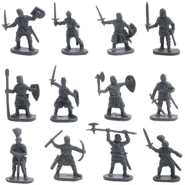Alt view image 2 of 7 - 1:72 200/Set Plastic Ancient Soldier Figures Toy Archaic Soldiers Men Swordsman Action Figure DIY War Scene Toys Grey