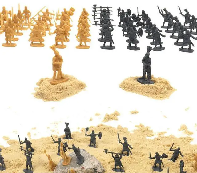 Alt view image 4 of 7 - 1:72 200/Set Plastic Ancient Soldier Figures Toy Archaic Soldiers Men Swordsman Action Figure DIY War Scene Toys Grey