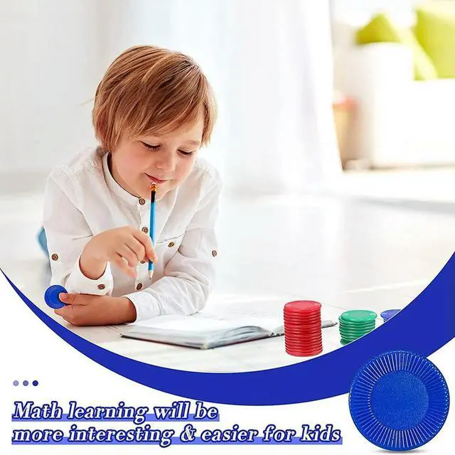 Alt view image 3 of 7 - 400 Pieces Plastic Poker Chips Game Chips 4 Colors Counter Card for Game Playing Counting Bingo Game Chips Card, 4