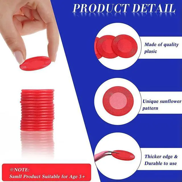 Alt view image 4 of 7 - 400 Pieces Plastic Poker Chips Game Chips 4 Colors Counter Card for Game Playing Counting Bingo Game Chips Card, 4