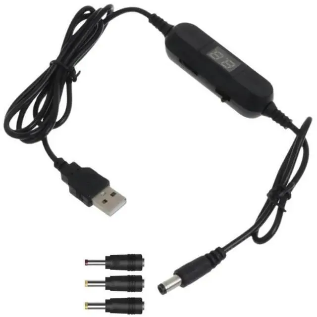 Main image of USB Charging 5V to 1.5V-12V 5.5x2.1mm Step Up Boost Converters voltages Power Supply Cable for Toy Games LED Lamp