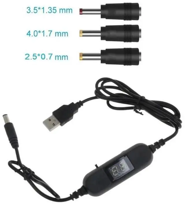 Alt view image 3 of 7 - USB Charging 5V to 1.5V-12V 5.5x2.1mm Step Up Boost Converters voltages Power Supply Cable for Toy Games LED Lamp