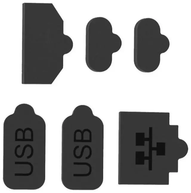 Alt view image 4 of 7 - 6 in 1 Dust Plug Game Console Host Silicone Dust Protector for NS2 Black