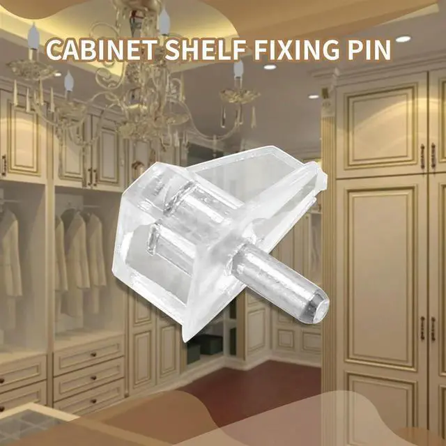 Alt view image 4 of 4 - 20 Pieces 3 mm Shelf Pins Clear Support Pegs Cabinet Shelf Pegs Clips Shelf Support Holder Pegs for Kitchen Furniture
