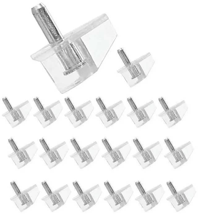 Main image of 20 Pieces 3 mm Shelf Pins Clear Support Pegs Cabinet Shelf Pegs Clips Shelf Support Holder Pegs for Kitchen Furniture
