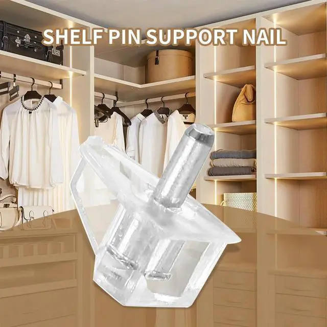 Alt view image 3 of 4 - 20 Pieces 3 mm Shelf Pins Clear Support Pegs Cabinet Shelf Pegs Clips Shelf Support Holder Pegs for Kitchen Furniture