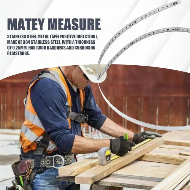 Alt view image 4 of 4 - Stainless Steel Adhesive Scale Precision Woodworking Guide Rail Self-Adhesive Tape Measure Metal Ruler with Glue,C-100cm