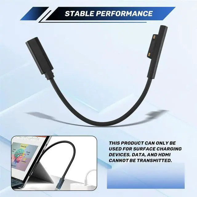 Alt view image 4 of 7 - For SURFACE Connect to USB-C Charging Cable Compatible for SURFACE Pro7 Go2 Pro6 5/4/3 Laptop1/2/3 & for SURFACE Book