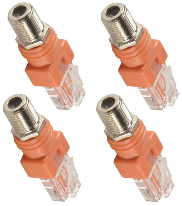 Alt view image 2 of 4 - Coaxial to Ethernet Adapter, 4 Pack Coax RF F Female to RJ45 Male Converter for Line Tester