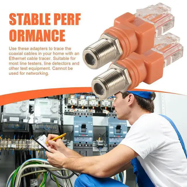 Alt view image 4 of 4 - Coaxial to Ethernet Adapter, 4 Pack Coax RF F Female to RJ45 Male Converter for Line Tester