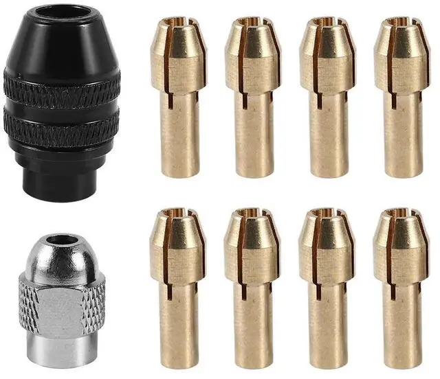 Main image of Drill Chuck Collet Set for Dremel,1/32inch to 1/8inch Replacement 4486 Keyless Bit with Replacement Rotary Drill Nut Set