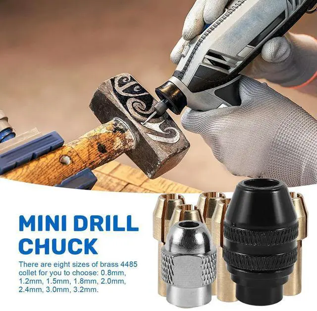 Alt view image 3 of 7 - Drill Chuck Collet Set for Dremel,1/32inch to 1/8inch Replacement 4486 Keyless Bit with Replacement Rotary Drill Nut Set
