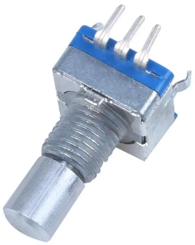 Alt view image 2 of 7 - 2X 20-Point Shaft Detents Encoder And 360 Degree Rotary With Push Button Blue + Silver