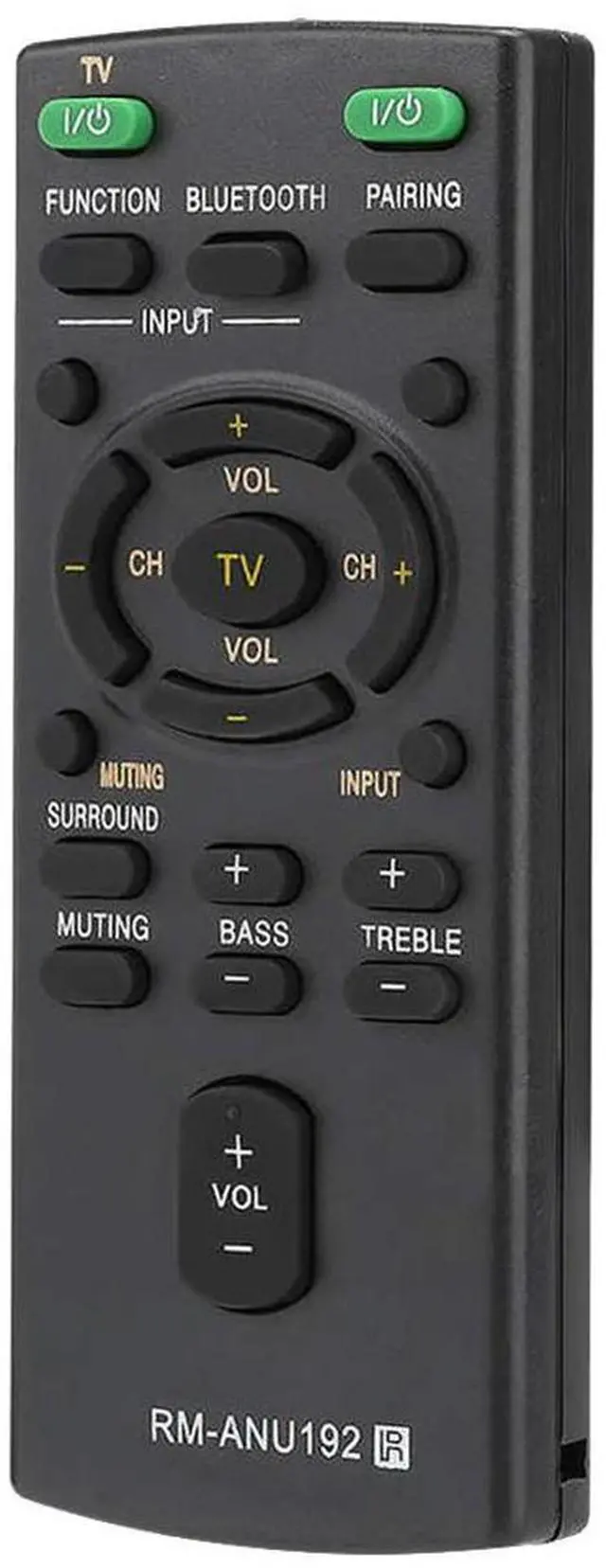 Alt view image 3 of 4 - RM-ANU192 Bluetooth Speaker Remote Control for Sound Bar SACT60BT SS-WCT60 SSWCT60 HT-CT60BT HTCT60BT SA-CT60BT