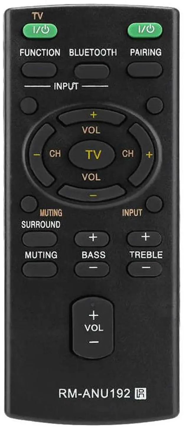 Alt view image 2 of 4 - RM-ANU192 Bluetooth Speaker Remote Control for Sound Bar SACT60BT SS-WCT60 SSWCT60 HT-CT60BT HTCT60BT SA-CT60BT