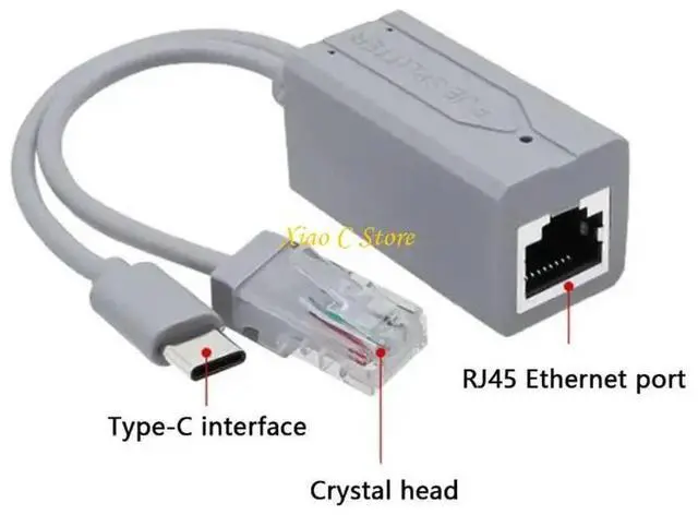 Alt view image 4 of 7 - Compactly USB C PoE Splitter 48V To 5V 2.4A Compatible for NonPoE Devices IEEE802.3af Standard Seamlessly Integration