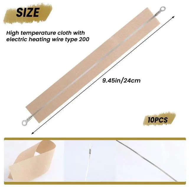 Alt view image 3 of 4 - 10 Pieces Impulse Sealer Replacement Parts Impulse Sealer Heating Elements Service Spare Repair Parts Kit for FS-200