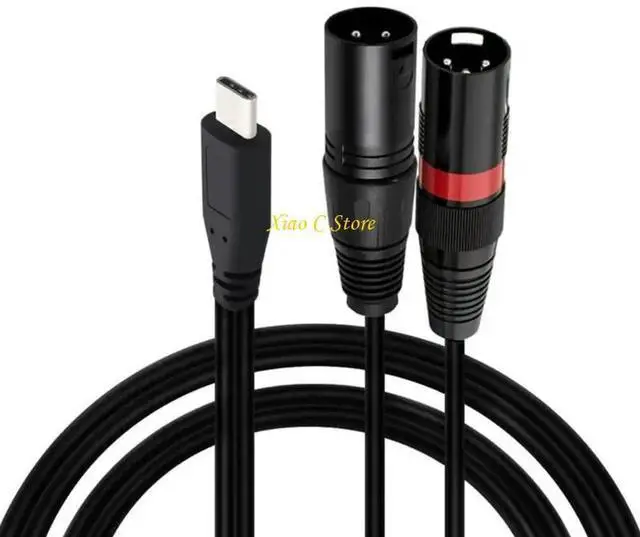 Alt view image 2 of 4 - Durability USB C To 2XLR Male Output Cable For Amplifiers Speakers And Mixer Double Channel Output Auditory Cord
