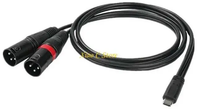 Alt view image 3 of 4 - Durability USB C To 2XLR Male Output Cable For Amplifiers Speakers And Mixer Double Channel Output Auditory Cord