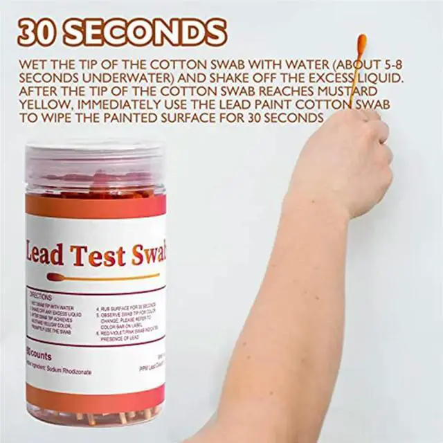 Alt view image 4 of 4 - Lead Paint Test Swabs Kit: 60 Pcs Lead Test Kit Swabs, Home Lead Test Kit, Lead Check Swabs, Lead Testing