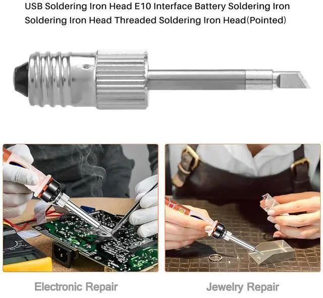 Alt view image 4 of 7 - 3Pcs Brass Soldering Tips USB Soldering Iron Head Welding Soldering Tips for E10 Interface Soldering Stations