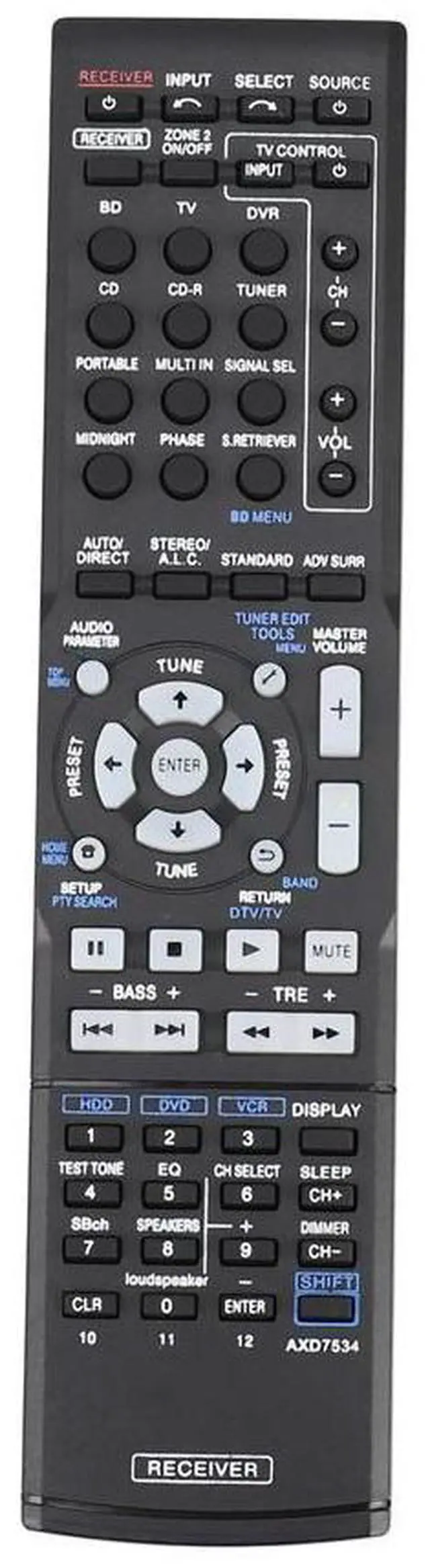 Alt view image 2 of 7 - Axd7534 Remote Control For Pioneer Av Receiver Home Theater Axd7534 Vsx-819H-S Vsx-819H Vsx-519V-K