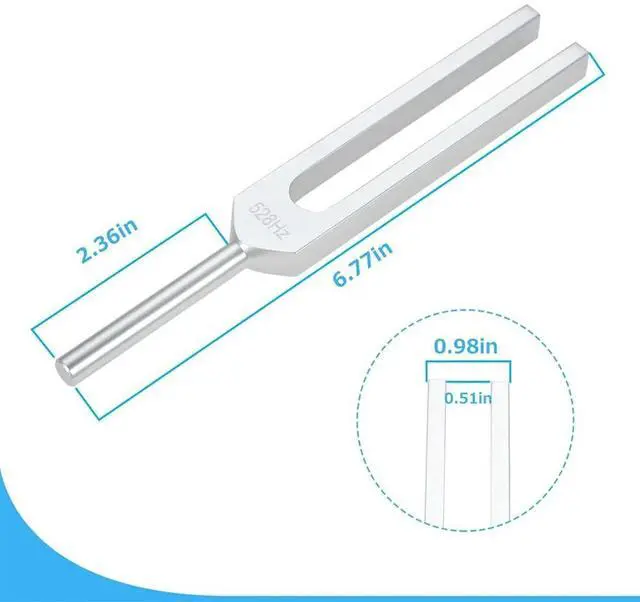 Alt view image 2 of 4 - 528 Hz Tuning Fork, Silver Solfeggio Tuning Forks 528 Hz for Musical Instrument, Meditation, Relaxation