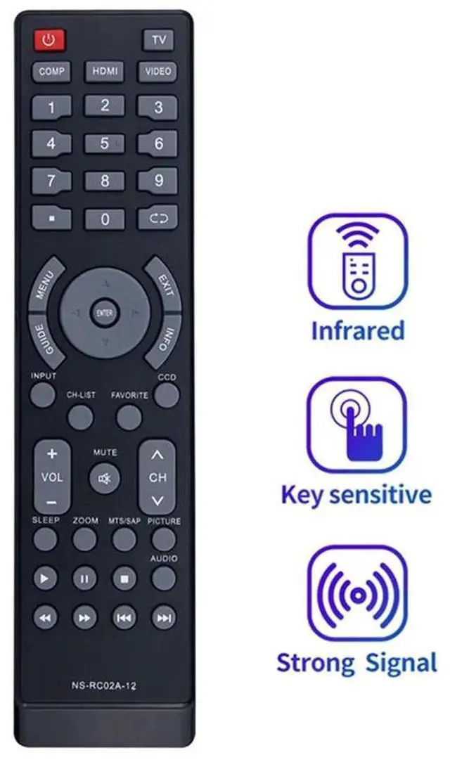 Main image of NS-15E720A12 NS-19E450A11 NS-22E730A12 NS-24E730A12 Compatible Remote Control Replacement NS-RC02A-12 For In