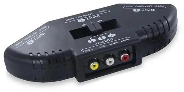 Alt view image 4 of 7 - 3-Way Audio Video AV Switch Selector Box Splitter Switch W/ Cable for TV X-Box DVD Player Devices Switch