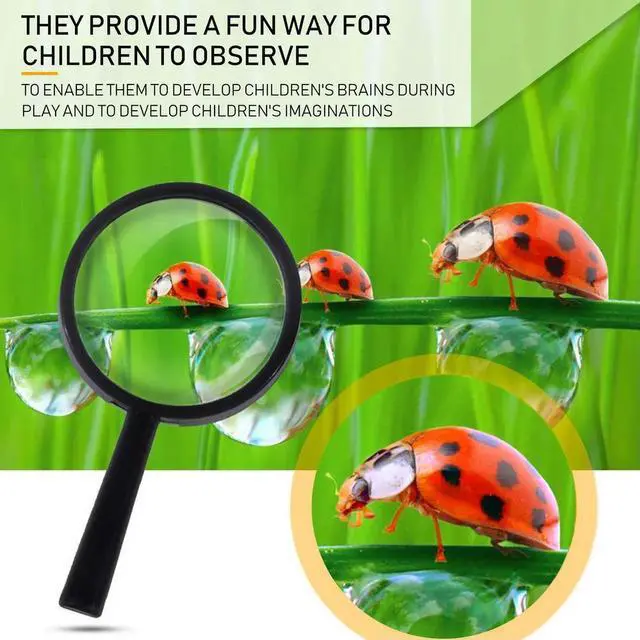 Alt view image 4 of 7 - Kids Magnifying Glass 8 Pcs, Plastic Handheld Mini Portable Magnifying Glass Small Children Magnifier Toys for Explorer