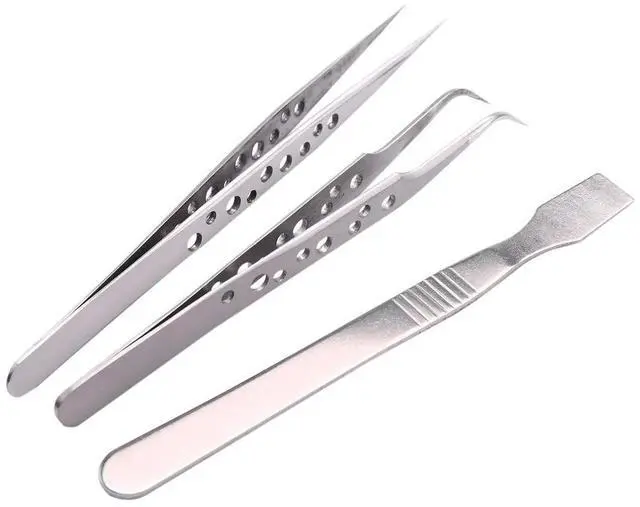 Alt view image 3 of 4 - 9 Pcs Tweezers Set Stainless Steel Anti-Static Precision Tweezers for Electronic Mobile Phone Repair Tools Hand Tools