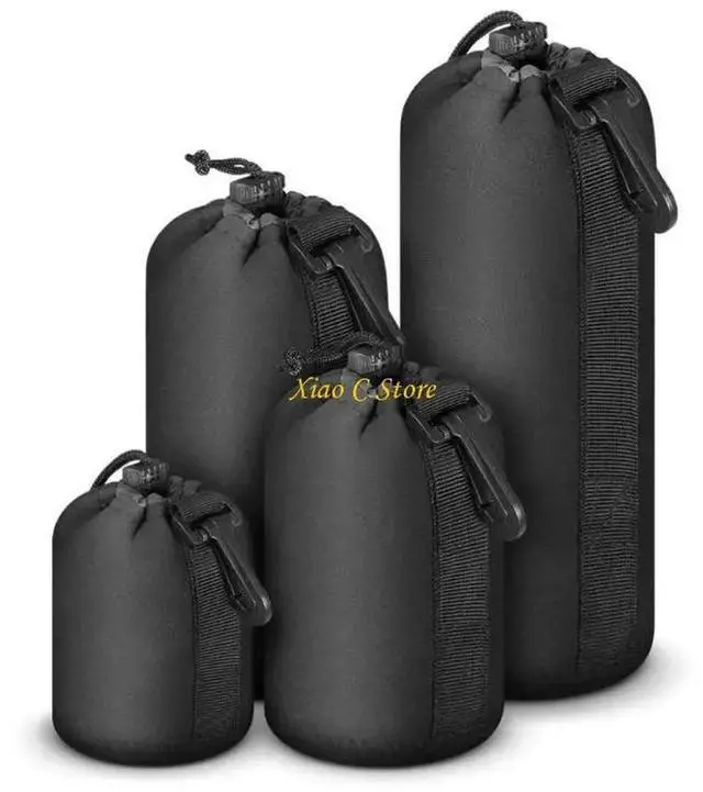 Alt view image 2 of 4 - 4Pcs Camera Lens Cover Neoprene Lens Bag Waterproof Soft Camera Lens Shockproof Camera Lens Bag Replacement