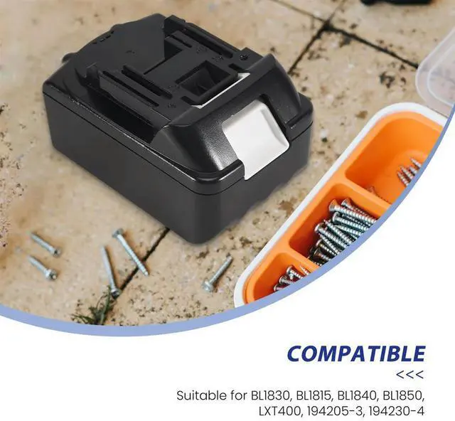 Alt view image 3 of 7 - BL1830 with Li-Ion Power Tools Case Replacement for Makita 18V BL1840 BL1850 Plastic Shell