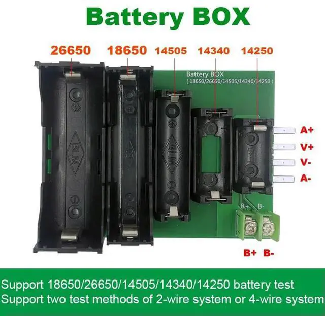 Main image of Tester Case 4 & 2-Wire Terminal 26650 14505 14340 1425 Case Holder Test Storage Box for DL24P